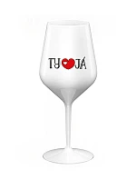 TY A JÁ - bílá nerozbitná sklenice na víno 470 ml