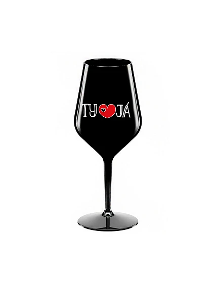 TY A JÁ - černá nerozbitná sklenice na víno 470 ml TY A JÁ - černá nerozbitná sklenice na víno 470 ml