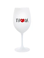 TY A JÁ - bílá sklenice na víno 350 ml