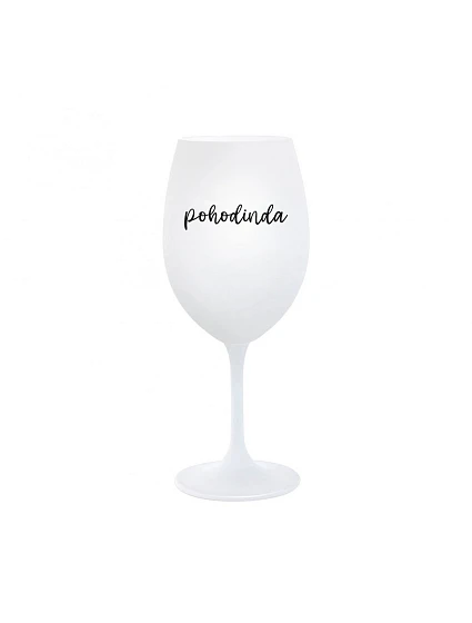 POHODINDA - bílá sklenice na víno 350 ml