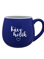 KÁVOHOLIK - modrý keramický hrníček 300 ml