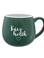 KÁVOHOLIK - zelený keramický hrníček 300 ml