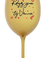 KDYŽ JSOU TY VÁNOCE - zlatá sklenice na víno 350 ml