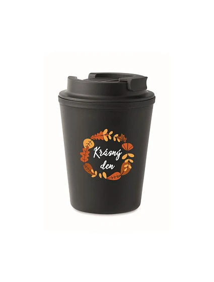 KRÁSNÝ DEN (PODZIM) - černý termohrnek 300 ml KRÁSNÝ DEN (PODZIM) - černý termohrnek 300 ml