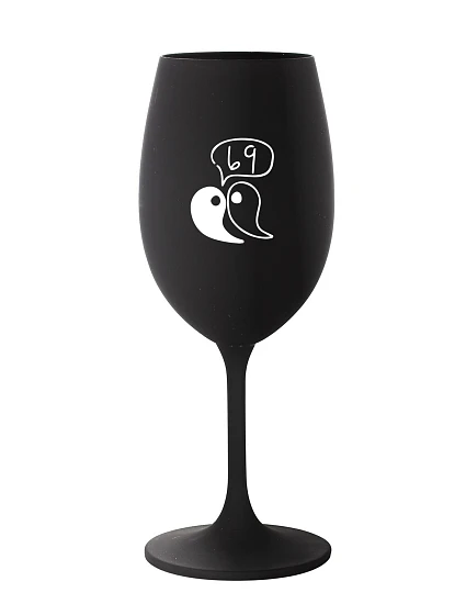 69 - černá sklenice na víno 350 ml