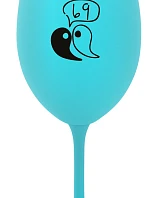 69 - tyrkysová sklenice na víno 350 ml