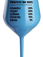 PRACUJI NA 100% - modrá nerozbitná sklenice na víno 470 ml