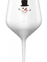 SNĚHULÁČEK - bílá nerozbitná sklenice na víno 470 ml