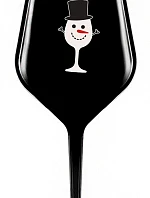 SNĚHULÁČEK - černá nerozbitná sklenice na víno 470 ml