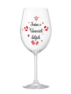 SNÍM O VÁNOCÍCH BÍLÝCH - čirá sklenice na víno 350 ml