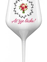 AŤ ŽIJE LÁSKA! - bílá nerozbitná sklenice na víno 470 ml