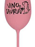 VÍNOSAURUS - růžová sklenice na víno 350 ml