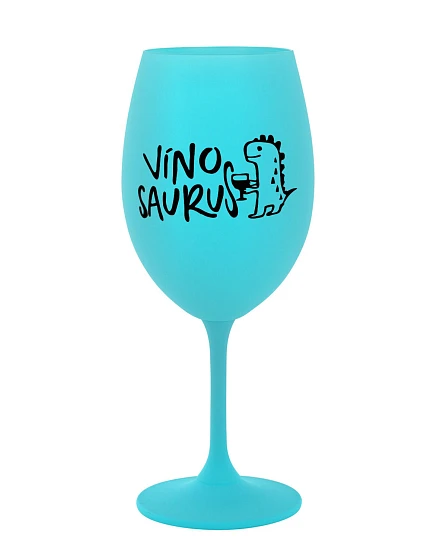 VÍNOSAURUS - tyrkysová sklenice na víno 350 ml VÍNOSAURUS - tyrkysová sklenice na víno 350 ml