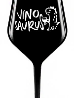 VÍNOSAURUS - černá nerozbitná sklenice na víno 470 ml