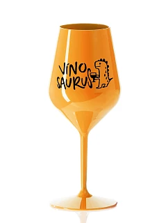 VÍNOSAURUS - oranžová nerozbitná sklenice na víno 470 ml