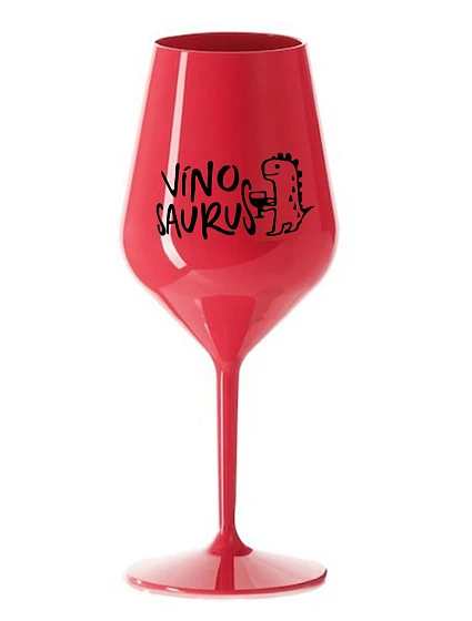 VÍNOSAURUS - červená nerozbitná sklenice na víno 470 ml VÍNOSAURUS - červená nerozbitná sklenice na víno 470 ml