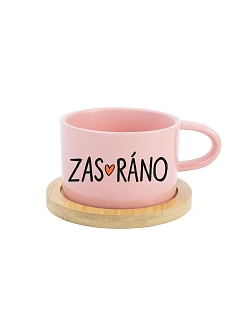 ZAS_RÁNO - růžový hrníček makronka 200 ml