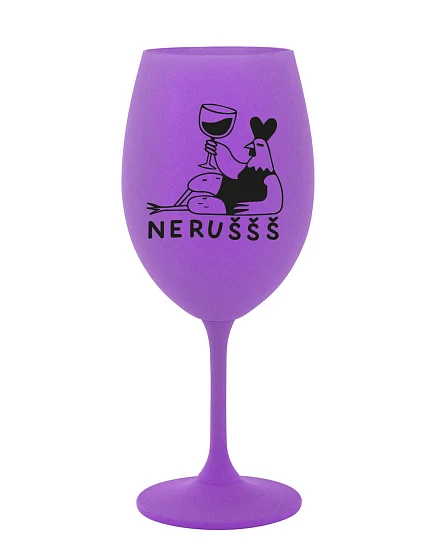 NERUŠŠŠ - fialová sklenice na víno 350 ml NERUŠŠŠ - fialová sklenice na víno 350 ml