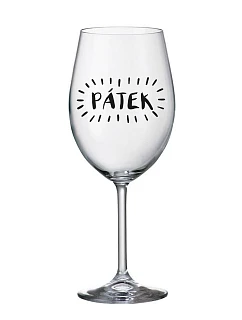 PÁTEK - čirá sklenice na víno 350 ml