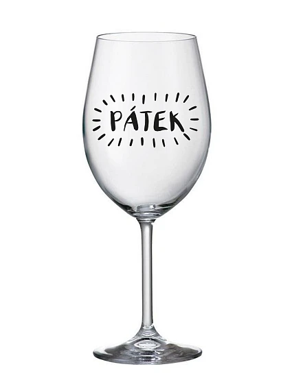 PÁTEK - čirá sklenice na víno 350 ml