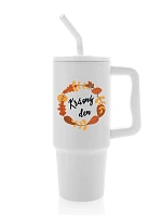 KRÁSNÝ DEN (PODZIM) - bílý cestovní termohrnek 900 ml