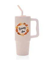 KRÁSNÝ DEN (PODZIM) - růžový cestovní termohrnek 900 ml
