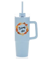 KRÁSNÝ DEN (PODZIM) - světle modrý cestovní termohrnek s průhledným víčkem 900 ml