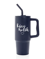 KÁVOHOLIK - modrý cestovní termohrnek 900 ml