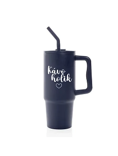 KÁVOHOLIK - modrý cestovní termohrnek 900 ml