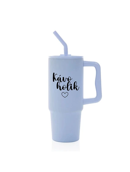 KÁVOHOLIK - světle modrý cestovní termohrnek 900 ml KÁVOHOLIK - světle modrý cestovní termohrnek 900 ml