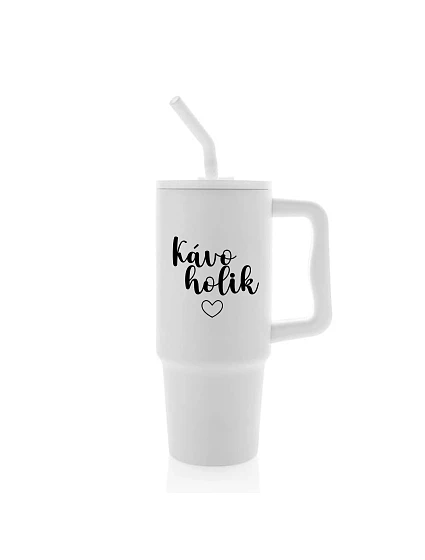 KÁVOHOLIK - bílý cestovní termohrnek 900 ml KÁVOHOLIK - bílý cestovní termohrnek 900 ml