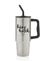 KÁVOHOLIK - stříbrný cestovní termohrnek 900 ml