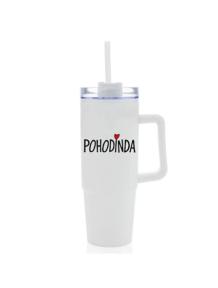 POHODINDA - bílá cestovní termoska s průhledným víčkem 900 ml POHODINDA - bílá cestovní termoska s průhledným víčkem 900 ml