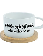 MOHLA BYCH BÝT MILÁ, ALE NECHCE SE MI - bílý hrníček makronka 200 ml