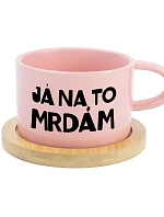 JÁ NA TO MRDÁM - růžový hrníček makronka 200 ml