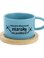 NEMOŽNÉ DĚLÁM HNED, ZÁZRAKY NA POČKÁNÍ - modrý hrníček makronka 200 ml