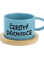 ČERSTVÝ DŮCHODCE - modrý hrníček makronka 200 ml