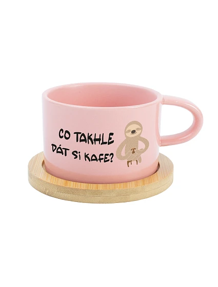 CO TAKHLE DÁT SI KAFE? - růžový hrníček makronka 200 ml CO TAKHLE DÁT SI KAFE? - růžový hrníček makronka 200 ml