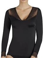 Dámské tričko s dlouhým rukávem 19149 černá - Ysabel Mora