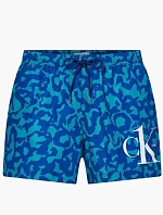 Pánské koupací kraťasy - KM00709 0G3 - zelenomodré - Calvin Klein