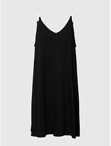 Dámská krátká noční košile s ramínky YI2222635 001 černá - DKNY