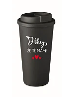 ŽE TĚ černý termohrnek 475 ml model 22312142 - Giftela ŽE TĚ černý termohrnek 475 ml model 22312142 - Giftela