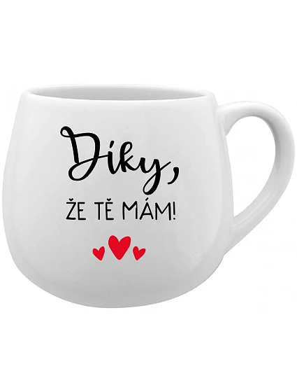 ŽE TĚ MÁM bílý keramický hrníček 300 ml model 22312144 - Giftela ŽE TĚ MÁM bílý keramický hrníček 300 ml model 22312144 - Giftela