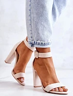 Semišové sandály na podpadku béžove Jacqueline - FPrice