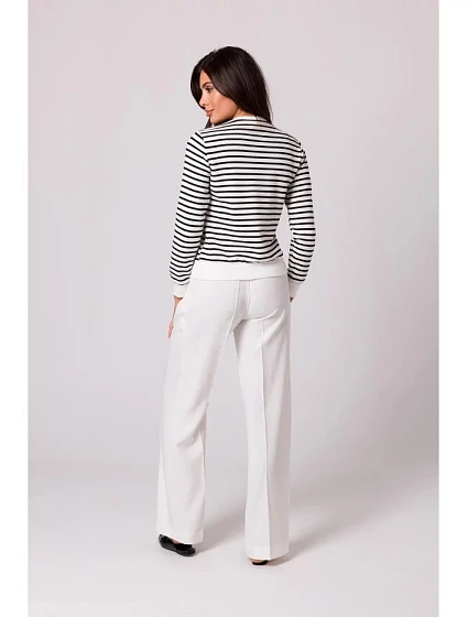 Dámský svetr s ozdobnými knoflíky model 20584320 model 1 Ecru s černou - BeWear