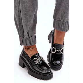 Mokasíny na podpatku 2646-6 černé - Step in style