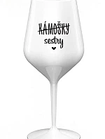 KÁMOŠKY - SESTRY - bílá nerozbitná sklenice na víno 470 ml