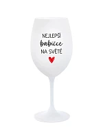NEJLEPŠÍ BABIČKA NA SVĚTĚ - bílá sklenice na víno 350 ml