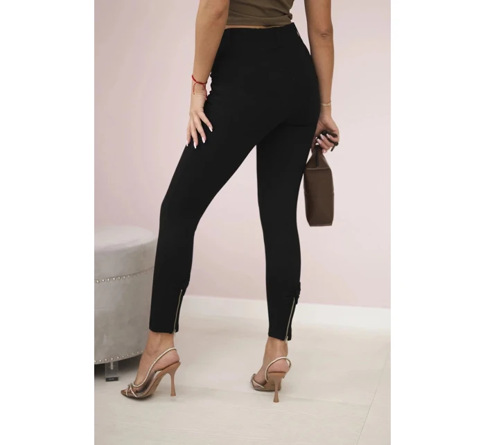 Bavlněné kalhoty s mašlí černé - Kesi Bavlněné kalhoty s mašlí černé - Kesi