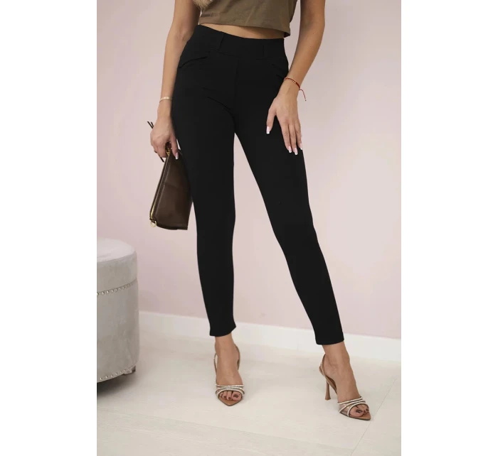 Bavlněné kalhoty s mašlí černé - Kesi Bavlněné kalhoty s mašlí černé - Kesi